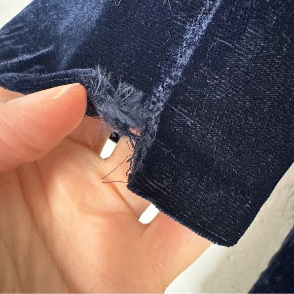 J Crew Blue Velvet Mini Dress Womens 4 Casual Fall Long Sleeve Classic Preppy - Picture 7 of 12